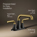 KOHLER K-27414-4K Tone Centerset bathroom sink faucet, 1.0 gpm, matte black with brushed moderne brass - view 3