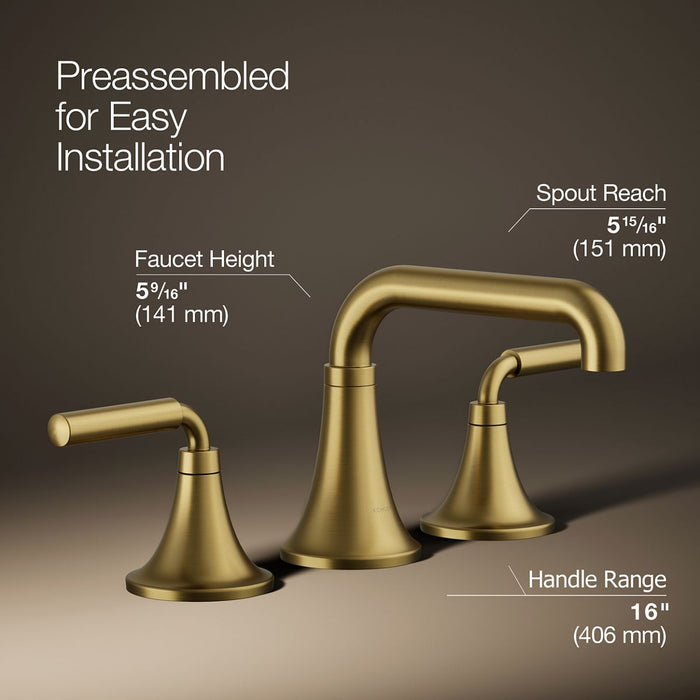 KOHLER K-27416-4 Tone Widespread bathroom sink faucet, 1.2 gpm