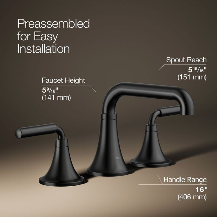 KOHLER K-27416-4N Tone Widespread bathroom sink faucet, 0.5 gpm