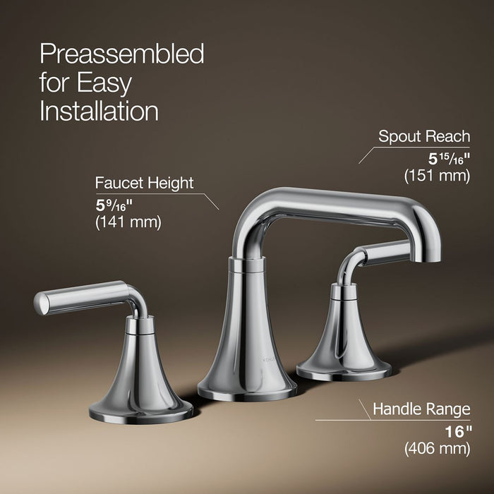 KOHLER K-27416-4N Tone Widespread bathroom sink faucet, 0.5 gpm