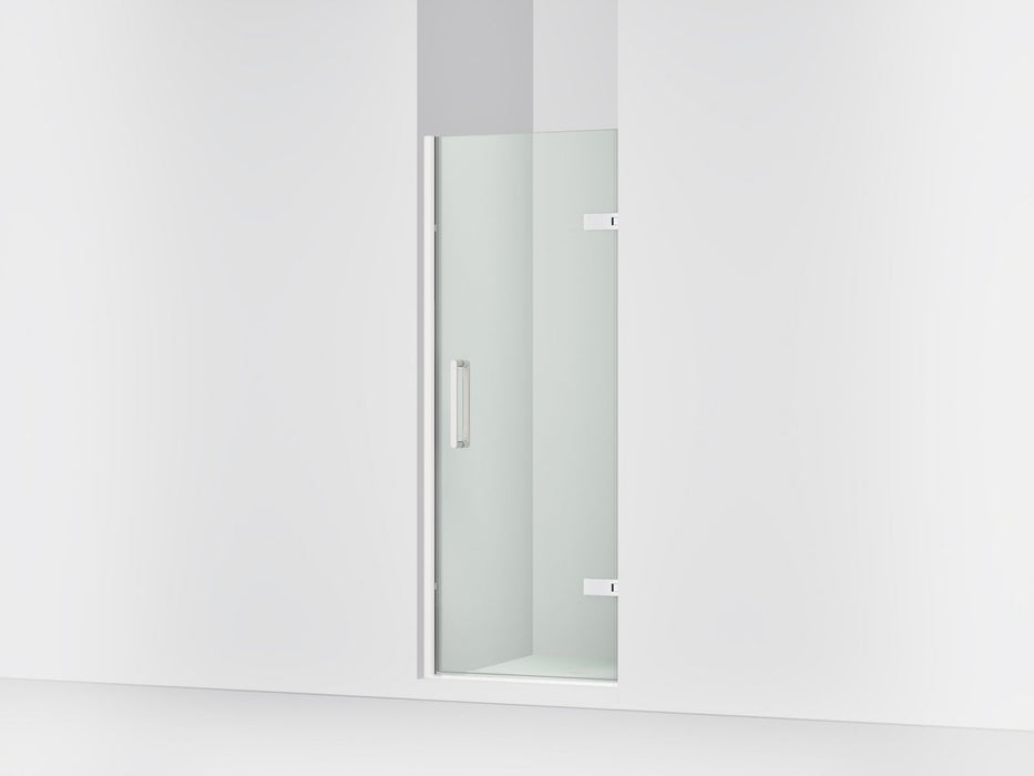 KOHLER K-27576-10L Composed Frameless pivot shower door, 71-5/8" H x 27-5/8 - 28-3/8" W, with 3/8" thick Crystal Clear glass
