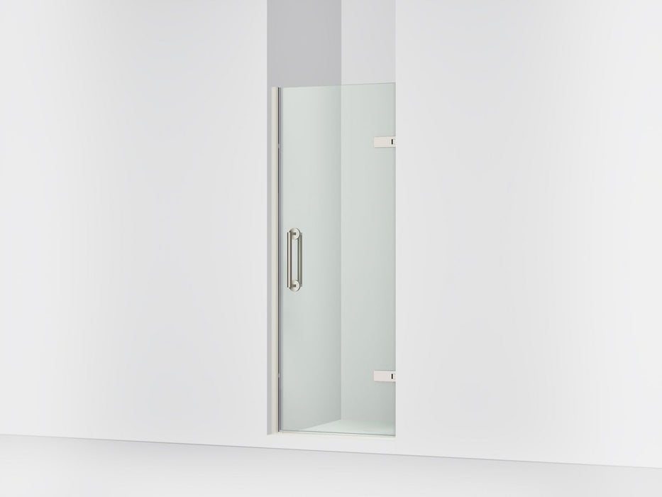 KOHLER K-27577-10L Components Frameless pivot shower door, 71-5/8" H x 27-5/8 - 28-3/8" W, with 3/8" thick Crystal Clear glass