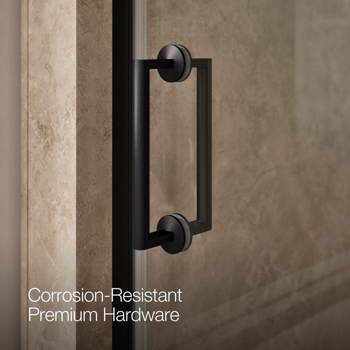 KOHLER K-27577-10L Components Frameless pivot shower door, 71-5/8" H x 27-5/8 - 28-3/8" W, with 3/8" thick Crystal Clear glass
