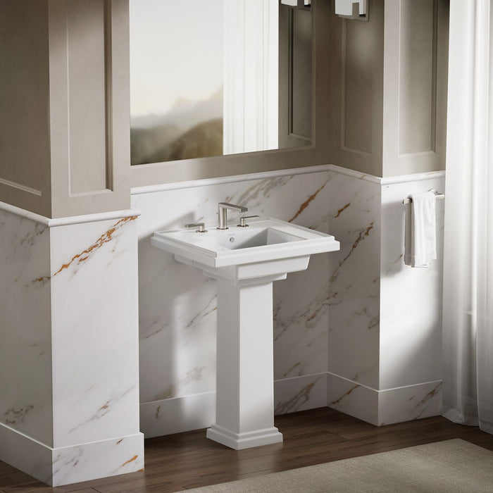 KOHLER K-2757-8 Tresham 24" square pedestal bathroom sink