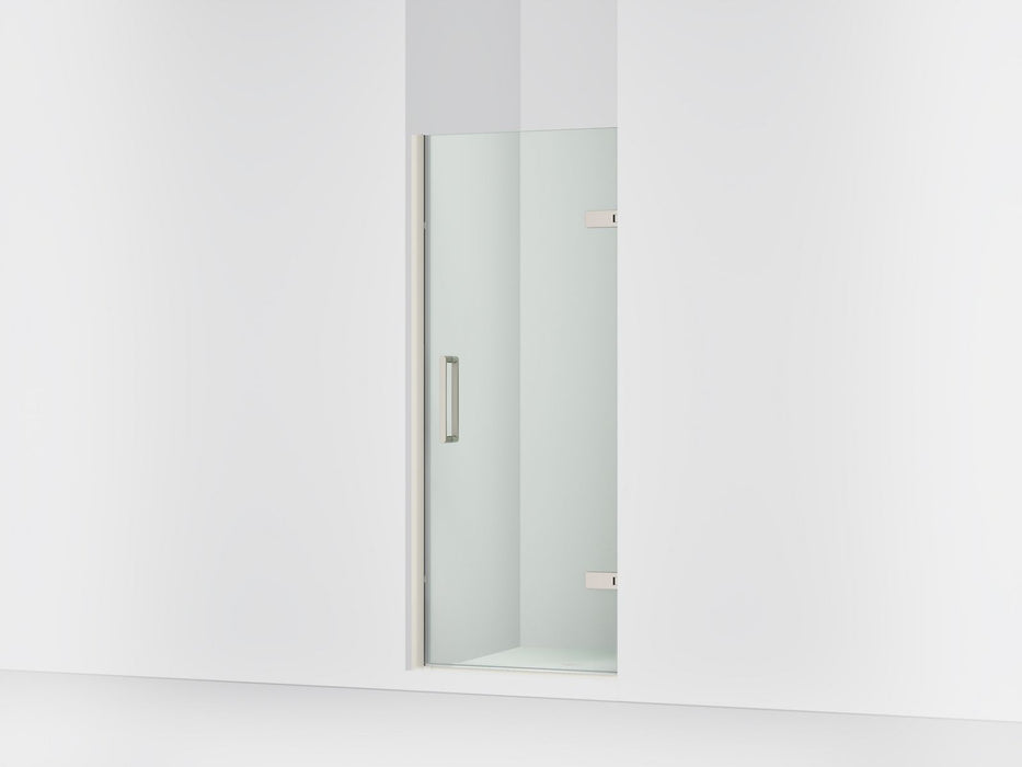KOHLER K-27582-10L Composed Frameless pivot shower door, 71-5/8" H x 29-5/8 - 30-3/8" W, with 3/8" thick Crystal Clear glass