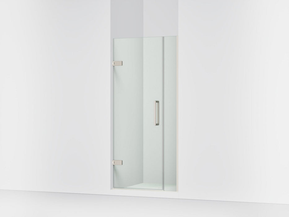 KOHLER K-27588-10L Composed Frameless pivot shower door, 71-9/16" H x 33-5/8 - 34-3/8" W, with 3/8" thick Crystal Clear glass