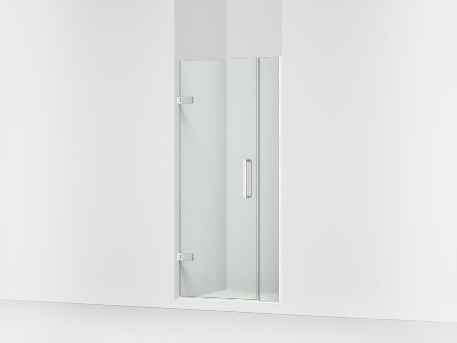 KOHLER K-27588-10L Composed Frameless pivot shower door, 71-9/16" H x 33-5/8 - 34-3/8" W, with 3/8" thick Crystal Clear glass