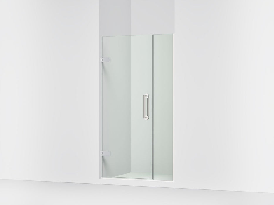 KOHLER K-27589-10L Components Frameless pivot shower door, 71-9/16" H x 33-5/8 - 34-3/8" W, with 3/8" thick Crystal Clear glass