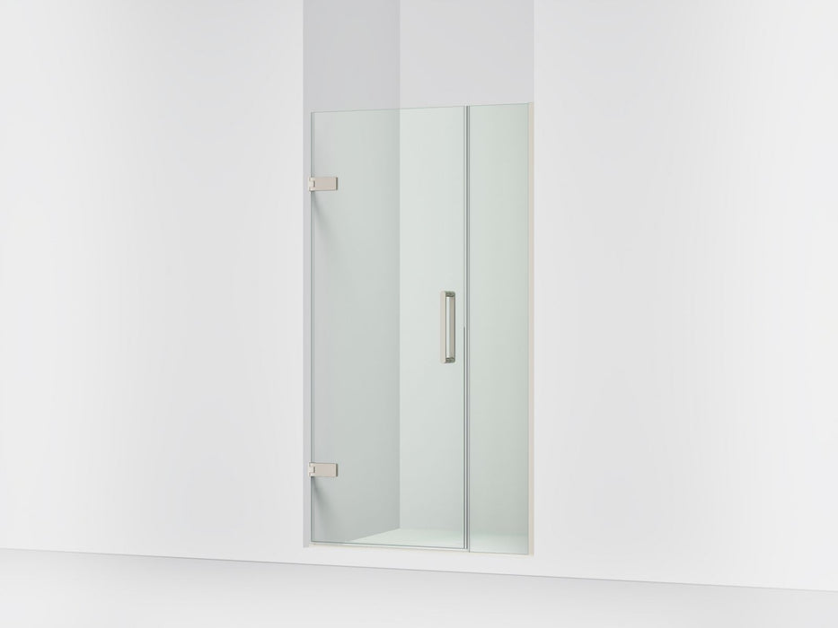 KOHLER K-27600-10L Composed Frameless pivot shower door, 71-9/16" H x 39-5/8 - 40-3/8" W, with 3/8" thick Crystal Clear glass