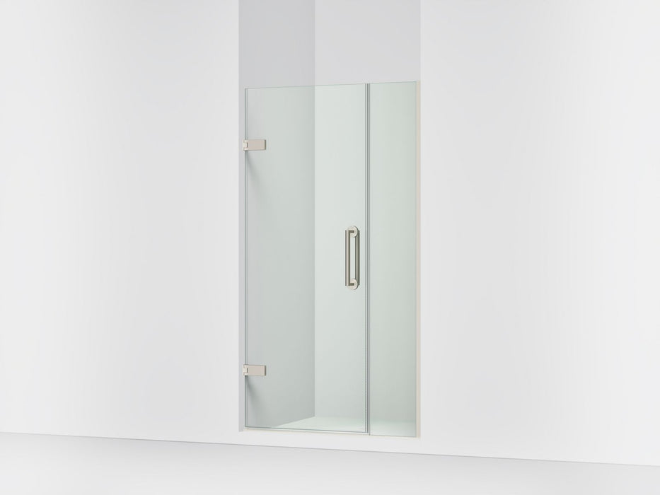 KOHLER K-27601-10L Components Frameless pivot shower door, 71-9/16" H x 39-5/8 - 40-3/8" W, with 3/8" thick Crystal Clear glass
