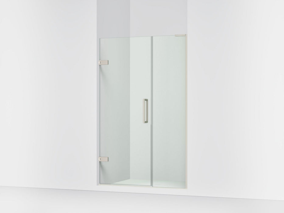 KOHLER K-27606-10L Composed Frameless pivot shower door, 71-3/4" H x 46 - 46-3/4" W, with 3/8" thick Crystal Clear glass