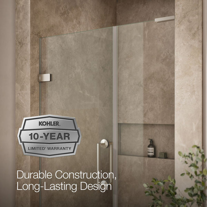 KOHLER K-27607-10L Components 71-3/4" H pivot shower door with 3/8"-thick glass