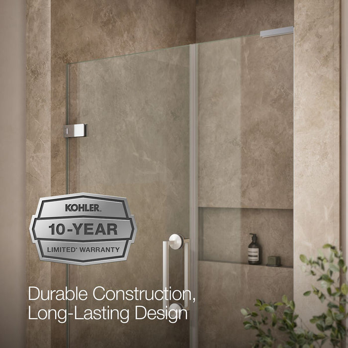KOHLER K-27607-10L Components 71-3/4" H pivot shower door with 3/8"-thick glass