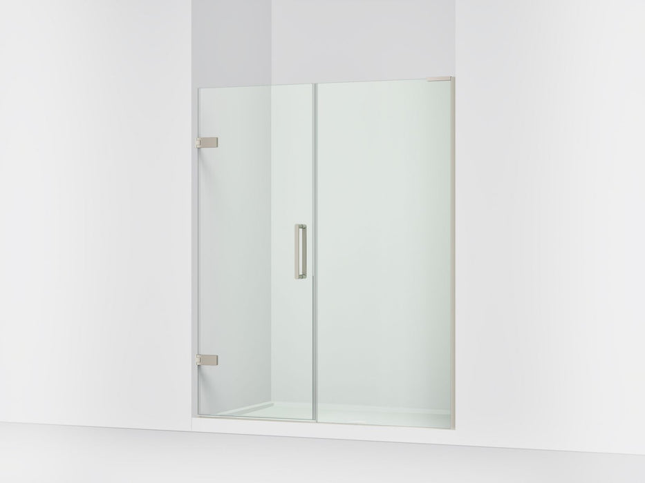 KOHLER K-27616-10L Composed Frameless pivot shower door, 71-3/4" H x 57-1/4 - 58" W, with 3/8" thick Crystal Clear glass