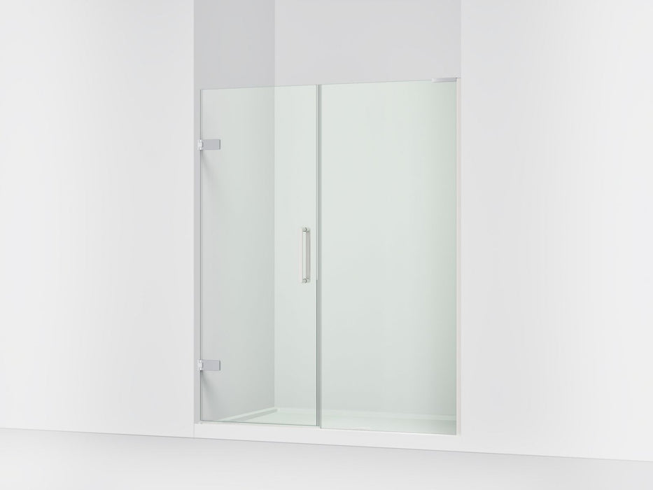 KOHLER K-27616-10L Composed Frameless pivot shower door, 71-3/4" H x 57-1/4 - 58" W, with 3/8" thick Crystal Clear glass