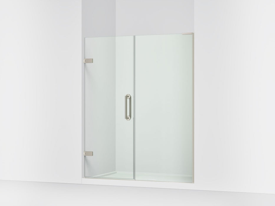 KOHLER K-27619-10L Components Frameless pivot shower door, 71-3/4" H x 58 - 58-3/4" W, with 3/8" thick Crystal Clear glass