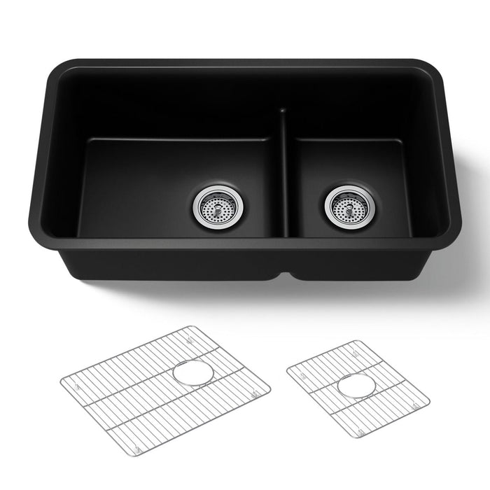 KOHLER K-27786 Cairn Smart Divide 33-1/2" undermount double-bowl kitchen sink