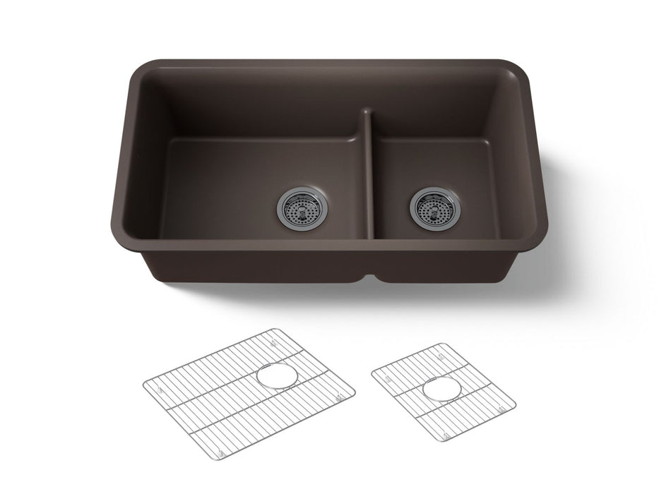 KOHLER K-27786 Cairn Smart Divide 33-1/2" undermount double-bowl kitchen sink