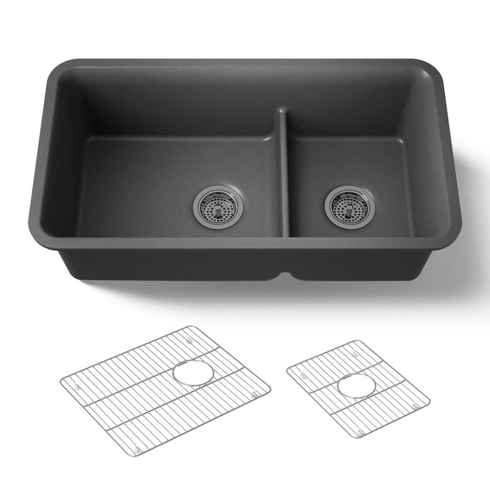 KOHLER K-27786 Cairn Smart Divide 33-1/2" undermount double-bowl kitchen sink