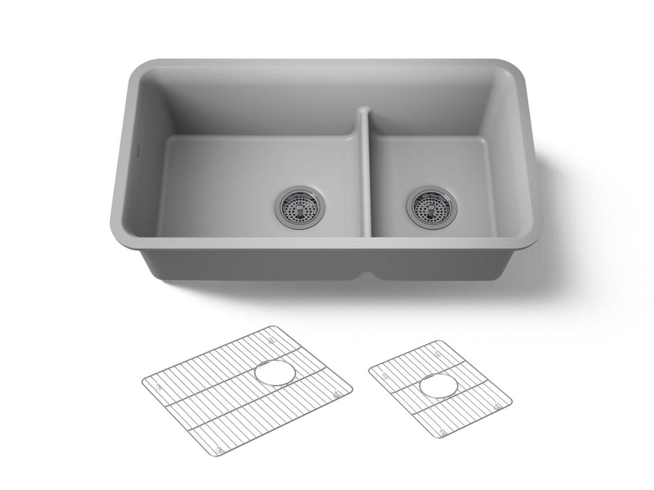 KOHLER K-27786 Cairn Smart Divide 33-1/2" undermount double-bowl kitchen sink