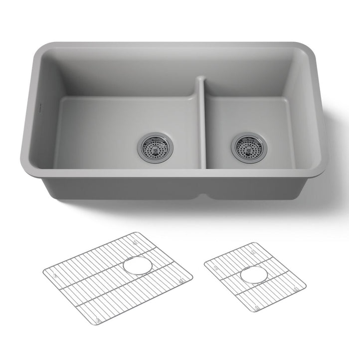 KOHLER K-27786 Cairn Smart Divide 33-1/2" undermount double-bowl kitchen sink