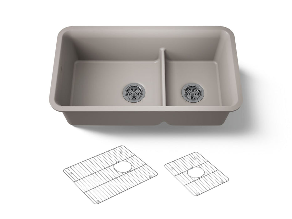 KOHLER K-27786 Cairn Smart Divide 33-1/2" undermount double-bowl kitchen sink