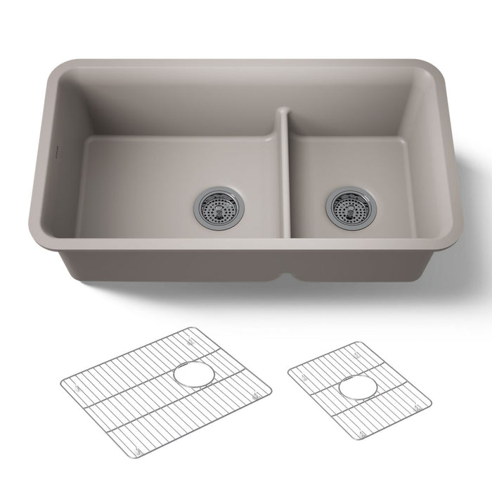 KOHLER K-27786 Cairn Smart Divide 33-1/2" undermount double-bowl kitchen sink