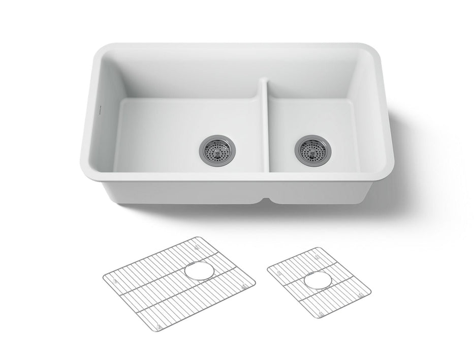 KOHLER K-27786 Cairn Smart Divide 33-1/2" undermount double-bowl kitchen sink