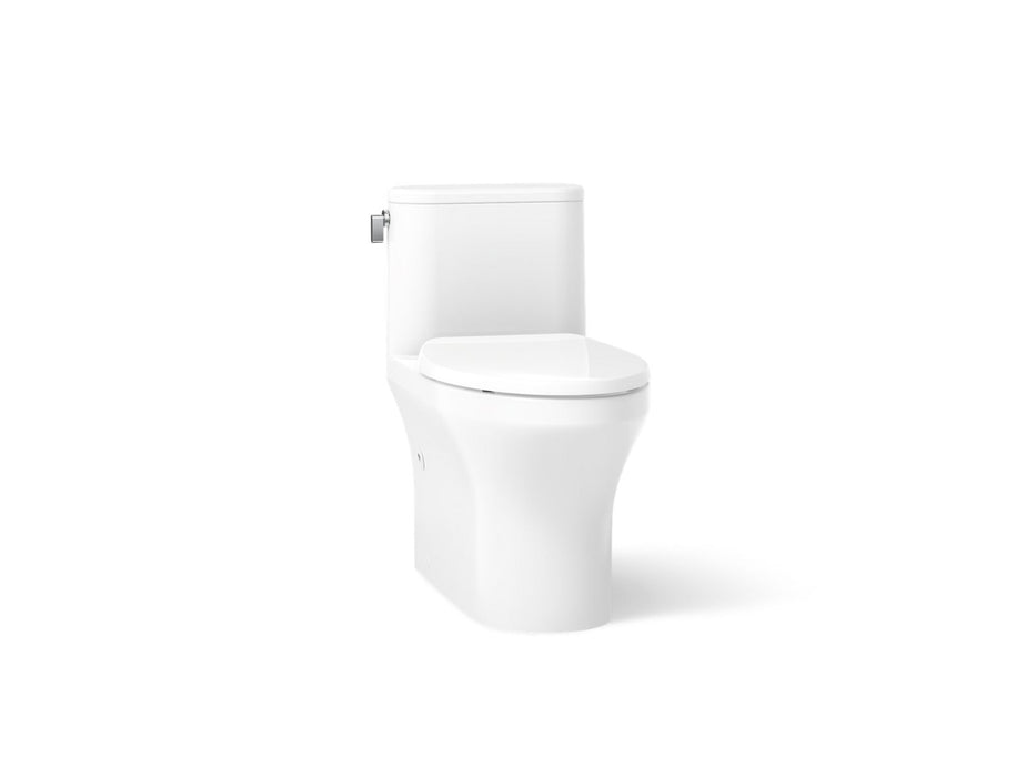 KOHLER K-28020-0 K-28020 Spacity One-piece Compact Elongated Toilet with Skirted Trapway, 1.28 GPF