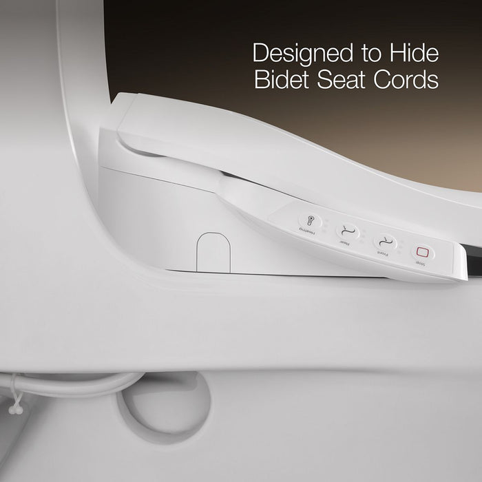 KOHLER K-28020-HC Spacity Hidden cord one-piece compact elongated toilet with skirted trapway, 1.28 gpf