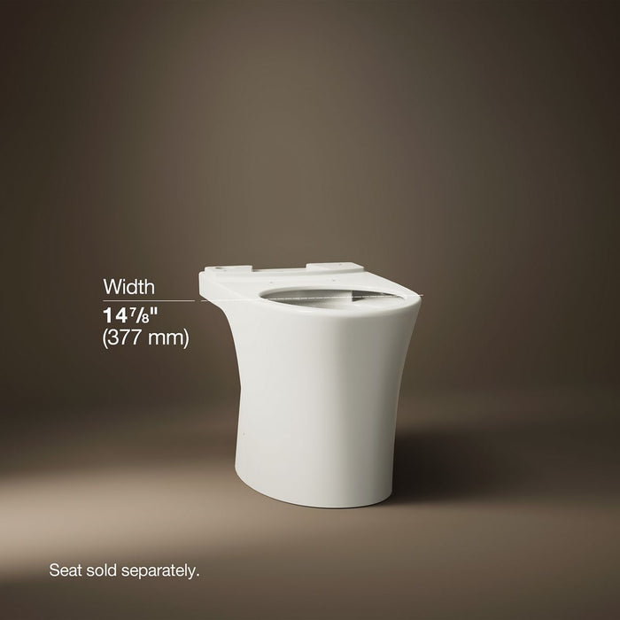 KOHLER K-28121 Veil Elongated toilet bowl with skirted trapway, biscuit - view 3