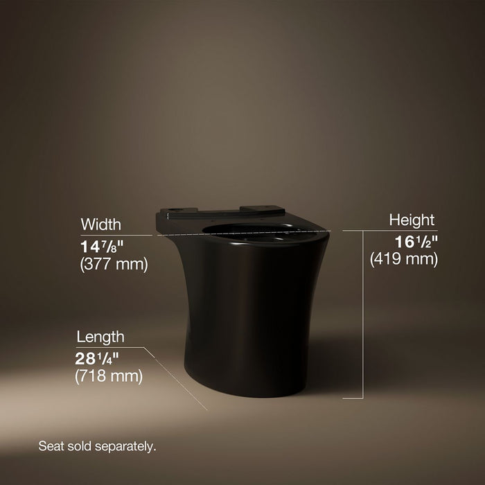 KOHLER K-28121 Veil Elongated toilet bowl with skirted trapway, black black - view 3