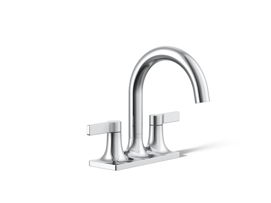 KOHLER K-28124-4 Venza Centerset bathroom sink faucet, 1.2 gpm, polished chrome