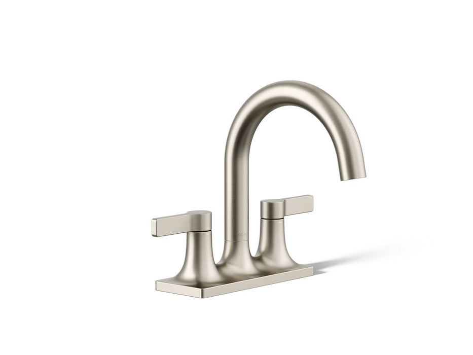 KOHLER K-28124-4K Venza Centerset bathroom sink faucet, 1.0 gpm, vibrant brushed nickel