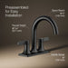 KOHLER K-28124-4N Venza Centerset bathroom sink faucet, 0.5 gpm, matte black - view 3