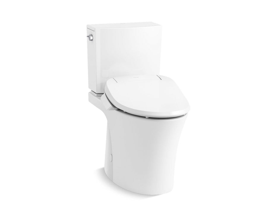 KOHLER K-28161-HC Veil Hidden Cord Two-piece Elongated Toilet with Skirted Trapway, 1.28 GPF