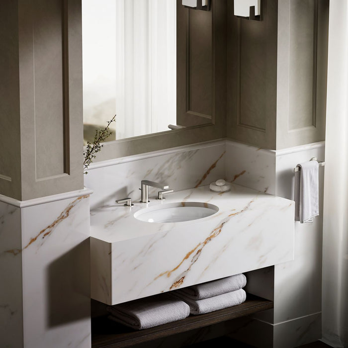 KOHLER K-2824 Serif 20-3/4" oval undermount bathroom sink, no overflow