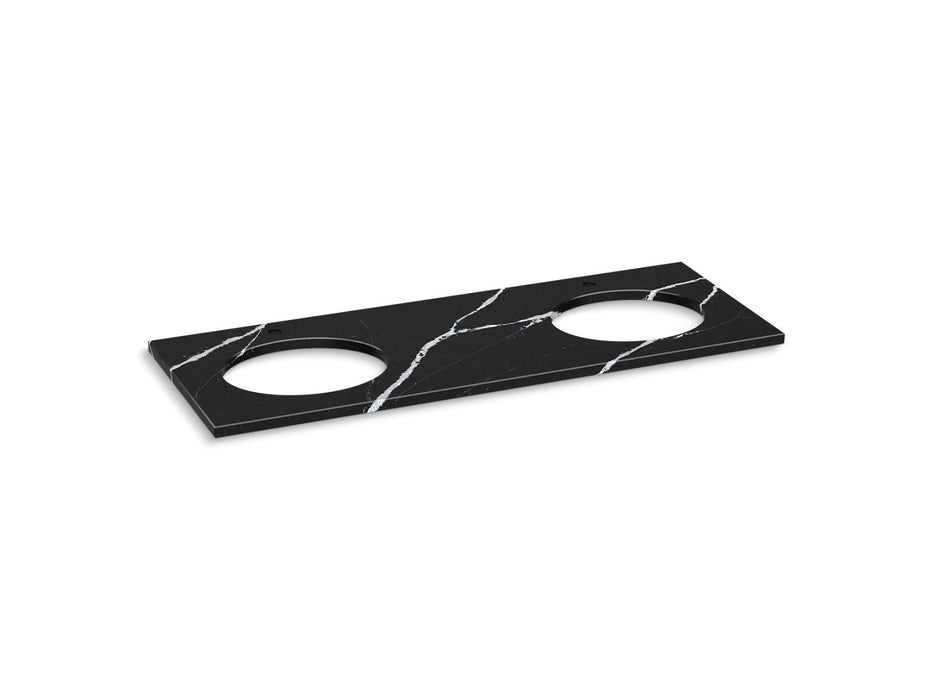 KOHLER K-28256 Silestone quartz 61" vanity top with double oval cutouts