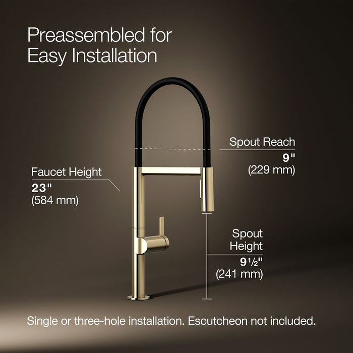 KOHLER K-28267 Components Semi-professional kitchen sink faucet with two-function sprayhead