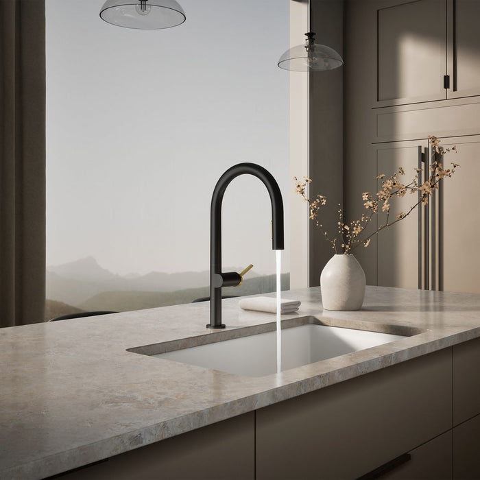 KOHLER K-28268 Components Pull-down kitchen sink faucet with two-function sprayhead