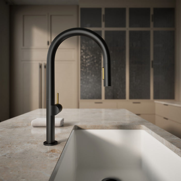KOHLER K-28268 Components Pull-down kitchen sink faucet with two-function sprayhead