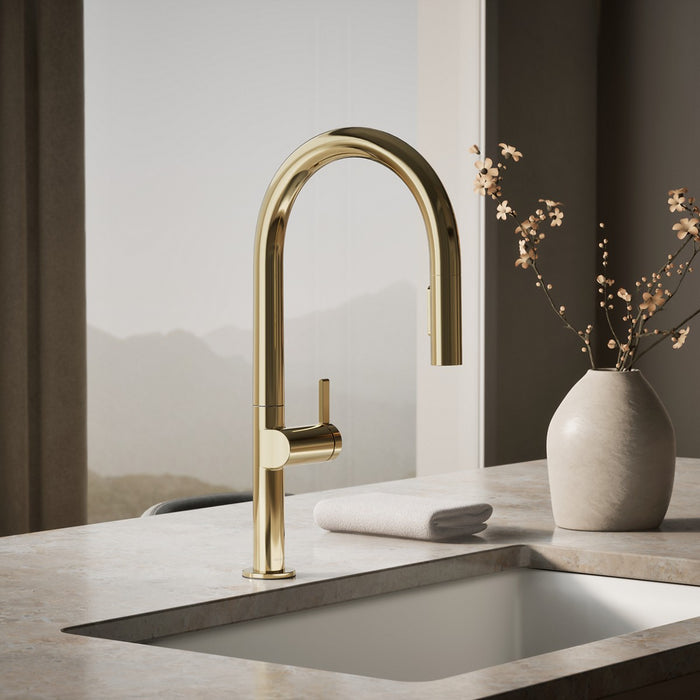 KOHLER K-28268 Components Pull-down kitchen sink faucet with two-function sprayhead