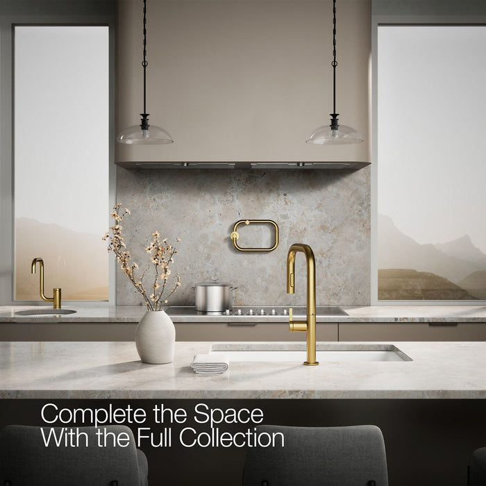 KOHLER K-28269 Components Pull-down kitchen sink faucet with two-function sprayhead, vibrant brushed moderne brass - view 4