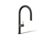 KOHLER K-28270-RT2 Components Touchless pull-down kitchen sink faucet with two-function sprayhead, matte black with...