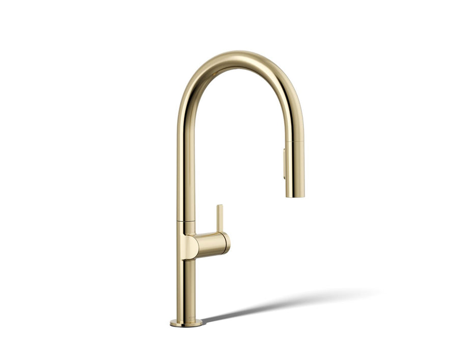 KOHLER K-28270-RT2 Components Touchless pull-down kitchen sink faucet with two-function sprayhead, vibrant french gold