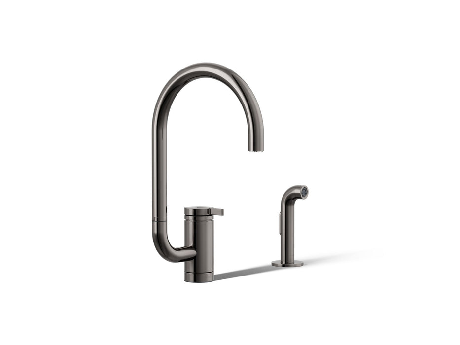 KOHLER K-28272 Components Single-handle kitchen sink faucet with two-function extended-reach spout and side sprayer