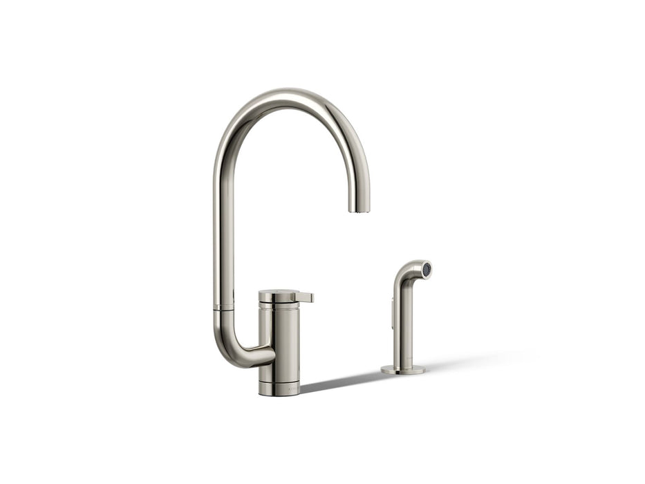 KOHLER K-28272 Components Single-handle kitchen sink faucet with two-function extended-reach spout and side sprayer