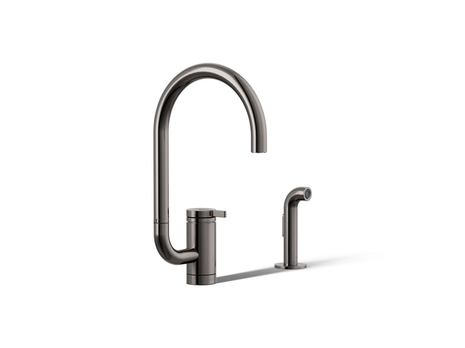 KOHLER K-28272 Components Single-handle kitchen sink faucet with two-function extended-reach spout and side sprayer