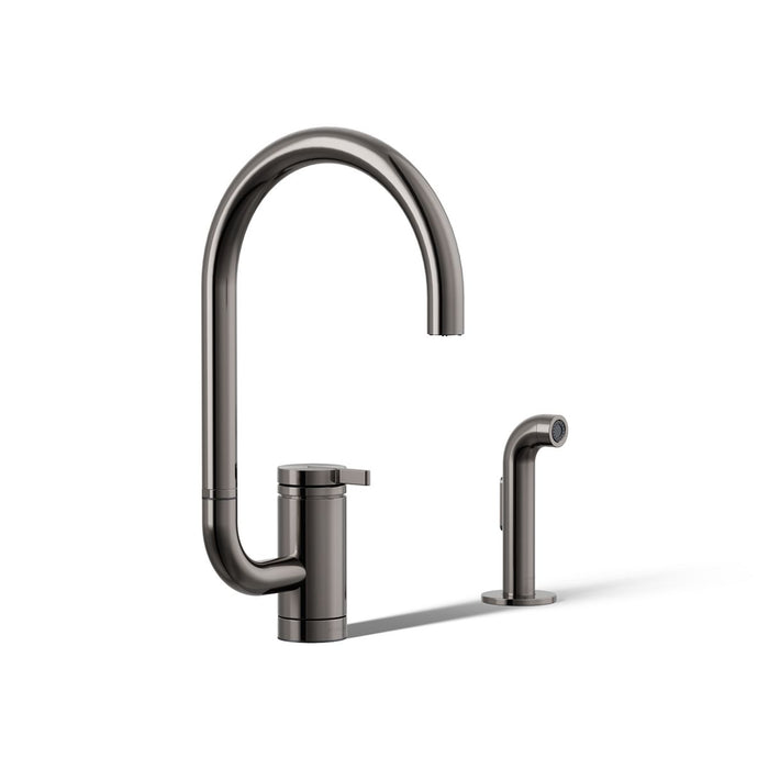 KOHLER K-28272 Components Single-handle kitchen sink faucet with two-function extended-reach spout and side sprayer