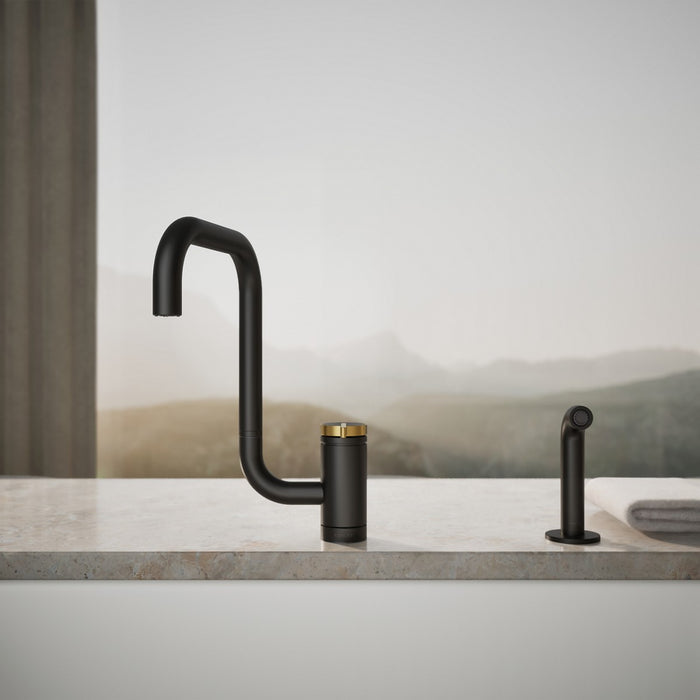KOHLER K-28274 Components Single-handle kitchen sink faucet with two-function extended-reach spout and side sprayer